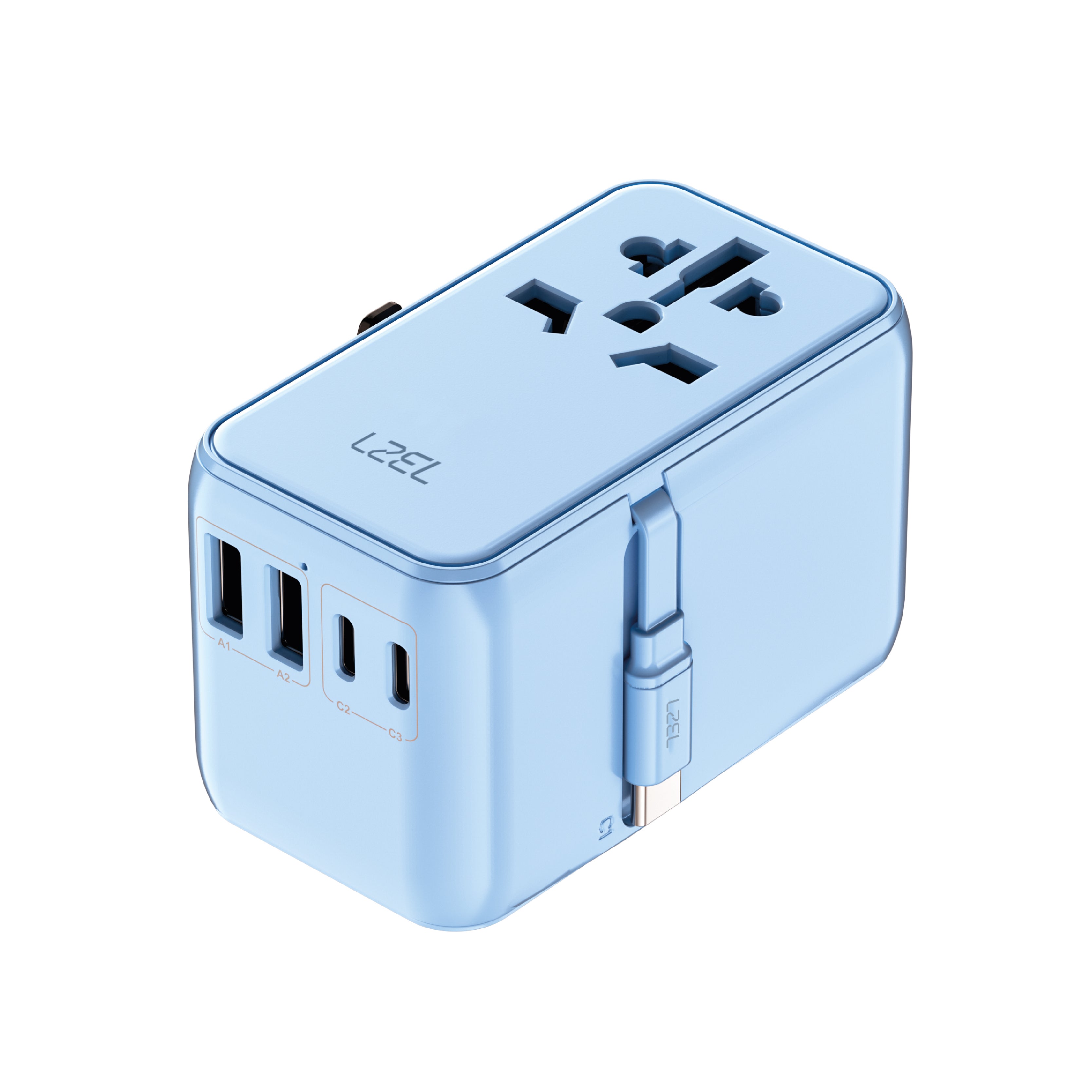LZEL Voyage Elite Travel 45W GaN USB-C Fast Charging Adapter With Type-C Cable | Blue LZEL Voyage Elite Travel 45W GaN USB-C Fast Charging Adapter With Type-C Cable | Blue